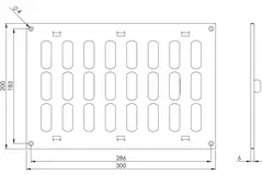 Adjustable metal slot diffuser 300x200 galvinized - MR3020RZn