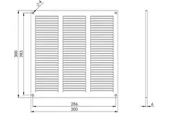 Metal grille 300x300mm zinc - MR3030Zn
