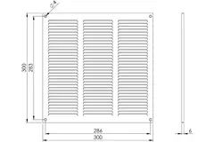 Metal grille 300x300mm zinc - MR3030Zn