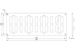 Metal grille adjustable 400x150mm white - MR4015R - RAL9016