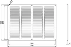 Metal grille 400x300mm white - MR4030