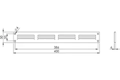 Metal grille 400x50mm white - MR405
