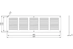 Metal grille 500x150mm white - MR5015