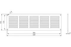 Metal grille 500x150mm white - MR5015