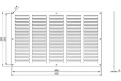 Metal grille 500x300mm white - MR5030