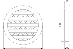 Aluminium alloy grille Ø100 beige - MRA100Y - RAL1015