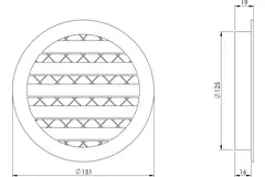 Aluminium alloy grille Ø125 white - MRA125W - RAL9016