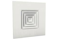 Ceiling diffuser 600 x 600 with 300 x 300 multidirectional airflow pattern - mixed colour RAL 9010