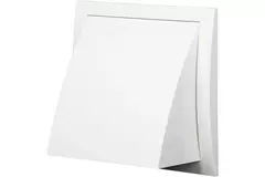 Facade grill with non-return valve 150x150 mm diameter 100 mm white - ND10FV