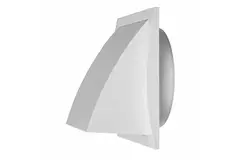 Facade grill with non-return valve 150x150 mm diameter 100 mm white - ND10FV