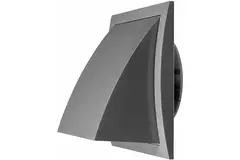Facade grill with non-return valve 150x150 mm diameter 100 mm grey - ND10FVP