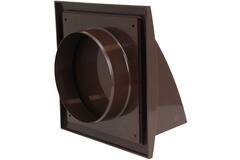 Facade grill with non-return valve 150x150 mm diameter 100 mm brown - ND10FVB