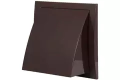 Facade grill with non-return valve 150x150 mm diameter 100 mm brown - ND10FVB