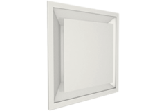Ceiling diffuser 600 x 600 with adjustable core and top connection Ø 125 mm - mixed colour RAL 9010