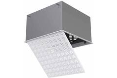 Ceiling grid 600x600 with 81 nozzles – Insulated high-flow with side connection Ø 250mm - RAL 9010