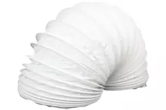 Flexible white PVC hose 100 mm - 6 m