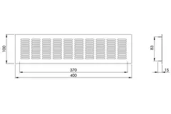Skirting diffuser aluminium - white L=400mm x H=100mm -RA1040