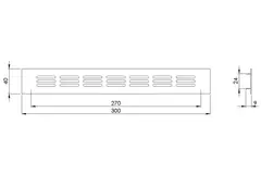 Skirting diffuser aluminium - white L=300mm x H=40mm -RA430