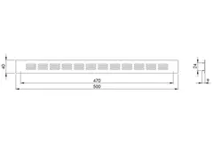 Skirting diffuser aluminium - silver L=500mm x H=40mm -RA450S
