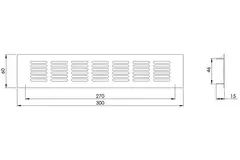 Skirting diffuser aluminium - silver L=300mm x H=60mm -RA630S