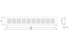 Skirting diffuser aluminium - black L=400mm x H=60mm -RA640B