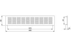 Skirting diffuser aluminium - black L=400mm x H=80mm -RA840B