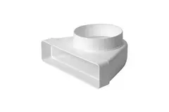 Rectangular plastic vertical 90° bend Ø 100mm - 220 x 55mm KLD25-100