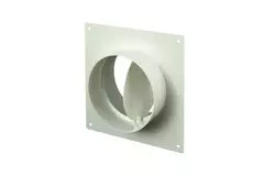 Round plastic wall plate with back draught shutter diameter: 125mm - AFV125