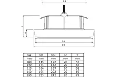 Ventilation supply valves plastic 125mm RAL  9003 with friction springs - I-Valve Rondo 125