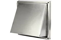 Stainless steel wall cowl Ø 150 mm with angled cap and back draught shutter (high passage) - D5G150