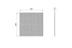 Perforated ceiling panel 600x600 mm for insertion into suspended ceilings - RAL9010