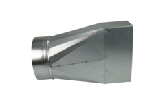 Reduction piece 220x80 mm to diameter 125 mm for flue pipe