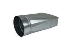 Reduction piece 220x80 mm to diameter 125 mm for flue pipe