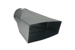 Reduction piece 220x80 mm to diameter 125 mm for flue pipe