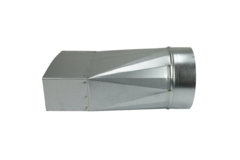 Reduction piece 220x80 mm to diameter 160 mm for flue pipe