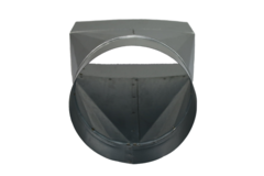 Reduction piece 220x80 mm to diameter 160 mm for flue pipe