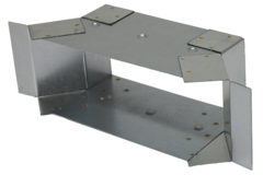 Side connection 220x80 mm for rectangular galvanised flat duct