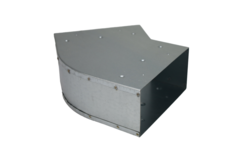 Galvanised flat duct elbow 45 degrees 300x80 horizontal