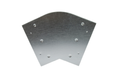 Galvanised flat duct elbow 45 degrees 300x80 horizontal