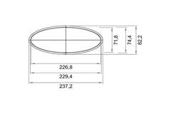 Wavin Ventiza channel 1.5 m PVC oval 235x80 mm S/S