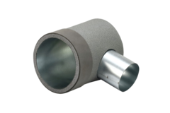 Thermoduct flat duct connector diameter 125mm H=80 mm single with hole for tunnel work
