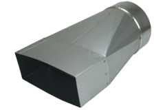 Transition piece 220x80 mm to diameter 150 mm for flue pipe