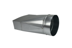 Transition piece 220x80 mm to diameter 150 mm for flue pipe