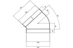 Wavin Ventiza Elbow 45 degrees PVC oval 235x80 mm horizontal M/M