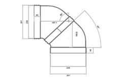Wavin Ventiza Elbow 90 degrees PVC oval 235x80 mm horizontal M/M
