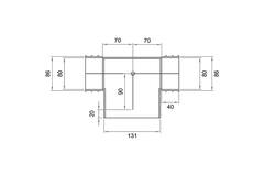 Wavin Ventiza T-piece PVC oval 195x90x70 mm with diameter 125 mm M/M/M