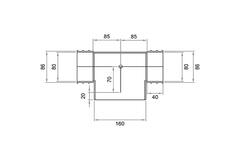 Wavin Ventiza PVC T-piece oval 195x80 mm with diameter 160 mm M/M/M