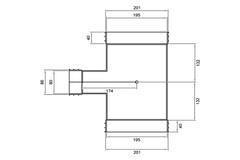 Wavin Ventiza PVC T-Piece Oval 195x80 mm M/M/M