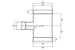 Wavin Ventiza PVC T-piece oval 195x80 mm M/M/M