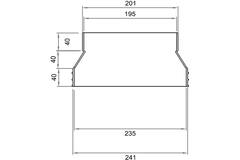 Wavin Ventiza Transition PVC Oval 235x80 mm to 195x80 mm M/M